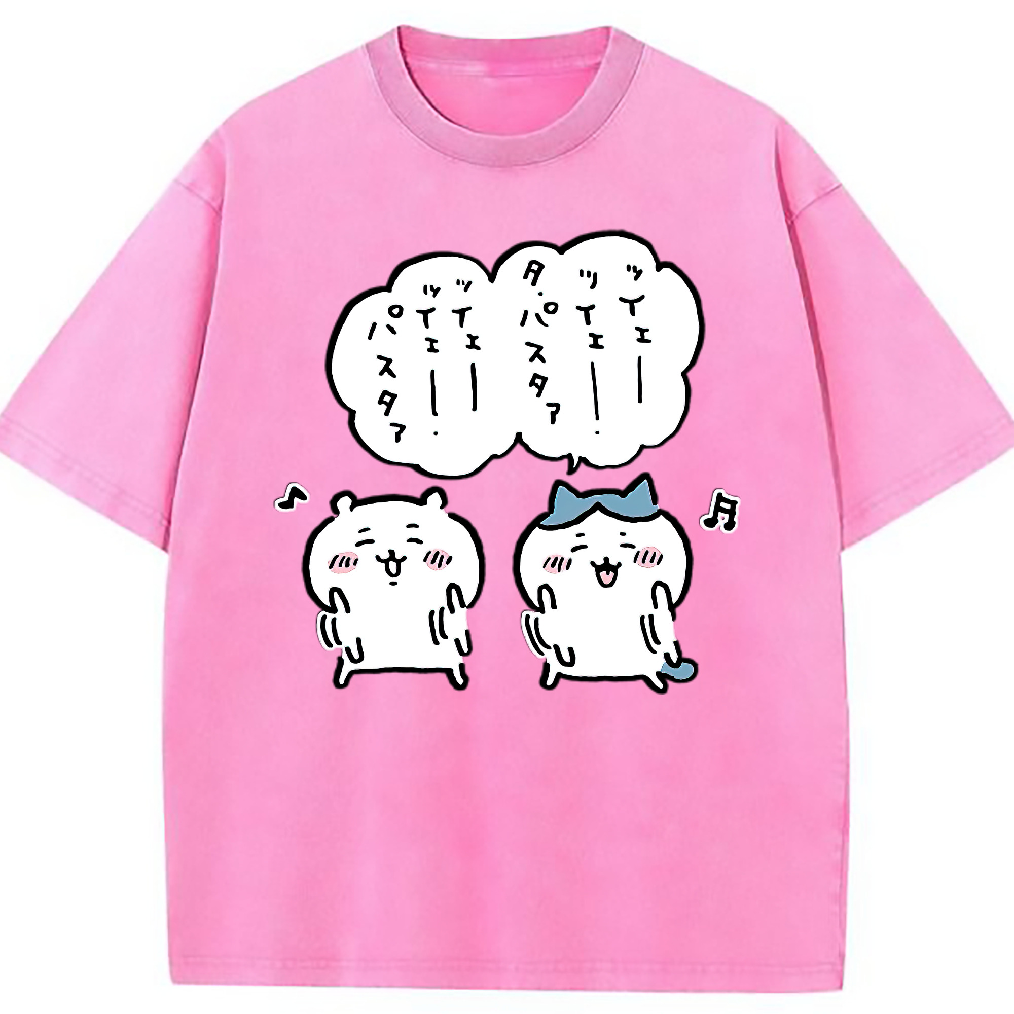 （画像用） ちいかわ ハチワレ Chii-kawa hachiware 綿100% ヴィンテージ風 半袖Tシャツ（フロントプリント）
